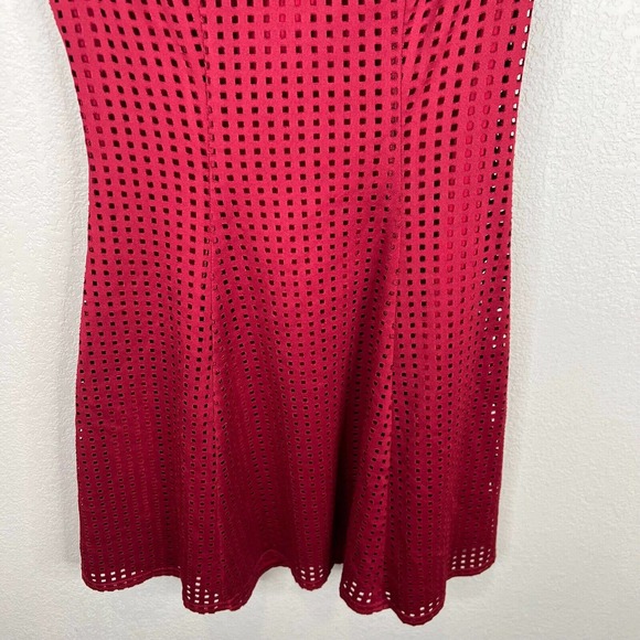 Saks Fifth Avenue‎ Women's Women's Eyelet Tank Dress Sleeveless Red Size S - Picture 4 of 12